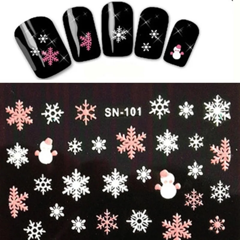 Romantic 3D Nail Art Tips Winter Christmas Snowman Snowflakes Decals Girl Nail Foils Stickers Accessories Fingernails Decals 
Romantic 3D Nail Art Tips Winter Christmas Snowman Snowflakes Decals Girl Nail Foils Stickers Accessories Fingernails Decals