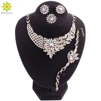 Gold Color Rhinestone Bridal Jewelry Sets Classic Flower Shaped Crystal Wedding Necklace Sets European Party Jewelry
Gold Color Rhinestone Bridal Jewelry Sets Classic Flower Shaped Crystal Wedding Necklace Sets European Party Jewelry