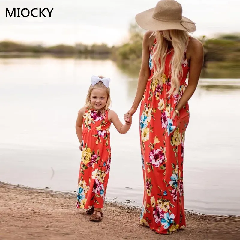 Family-matching-clothes-Slim-Pocket-Boho-Floral-Long-Dress-Mom-and-daughter-dress-mama-hija-mom (1)