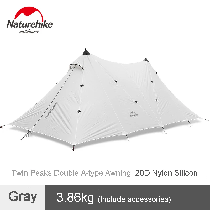 Naturehike Twin Peaks 20D Silicone Double A-type Tower Awning Outdoor Rainproof Sun-shade Awning Tent Camping Pergola NH17T015-M
Naturehike Twin Peaks 20D Silicone Double A-type Tower Awning Outdoor Rainproof Sun-shade Awning Tent Camping Pergola NH17T015-M