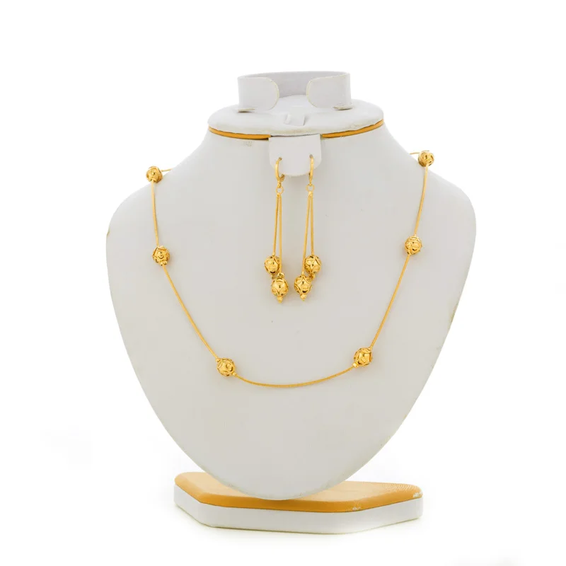 Ethiopian Jewelry sets Gold Color Rosary Jewelry sets Ball Bead Necklace/Earrings/80CM Necklace for Women Arab/Africa chain
Ethiopian Jewelry sets Gold Color Rosary Jewelry sets Ball Bead Necklace/Earrings/80CM Necklace for Women Arab/Africa chain