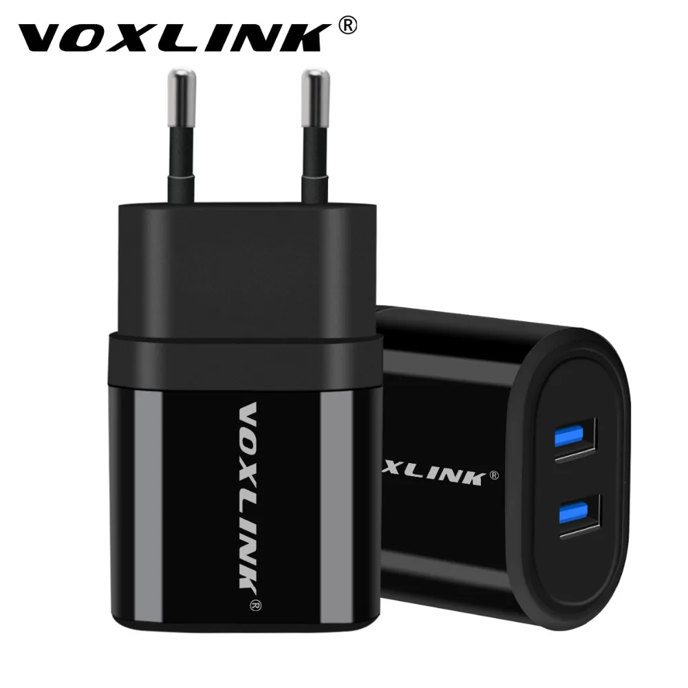 

VOXLINK 5V 2.1A 21W Dual USB Travel Wall Charger with 1m/3ft USB Cable for iPhone iPad Samsung Galaxy HTC Xiaomi LG Huawei Nexus