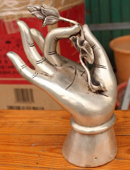 9" Chinese Silver Buddha Hand Hold Waterlily Lianhua Finger Statue Sculpture S0708 Discount 35%
9" Chinese Silver Buddha Hand Hold Waterlily Lianhua Finger Statue Sculpture S0708 Discount 35%