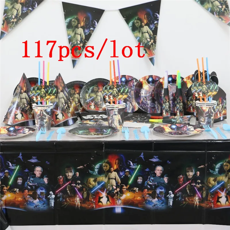 117pcs Star Wars Theme Wedding Gift Bag Invitation Card Hat Children Birthday Cartoon Paper Cup Plate Straw Horn Banner Supply
117pcs Star Wars Theme Wedding Gift Bag Invitation Card Hat Children Birthday Cartoon Paper Cup Plate Straw Horn Banner Supply