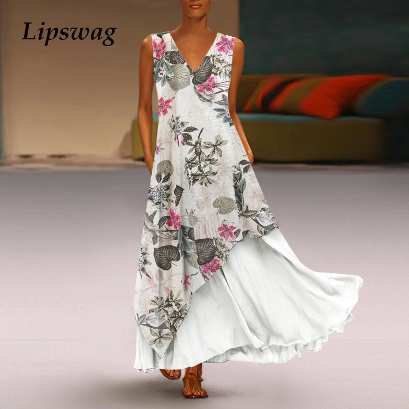 Lipswag 5XL Sexy Sleeveless Two Pieces Set Boho Dress Women 2019 Summer Floral Print Party Maxi Dress Elegant Plus Size Dresses
Lipswag 5XL Sexy Sleeveless Two Pieces Set Boho Dress Women 2019 Summer Floral Print Party Maxi Dress Elegant Plus Size Dresses