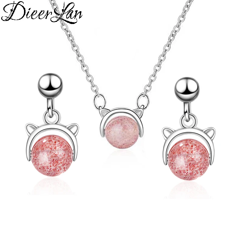 Trendy Korean Wedding Cat Jewelry Sets 925 Sterling Silver Pink Crystal Rhinestone Choker Necklaces Cute Cat Earrings for Women
Trendy Korean Wedding Cat Jewelry Sets 925 Sterling Silver Pink Crystal Rhinestone Choker Necklaces Cute Cat Earrings for Women