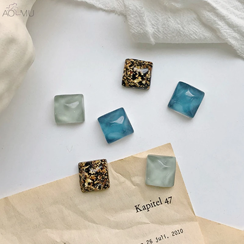 AOMU Simple Trendy Vintage Prevent Allergy Acrylic Gold foil Geometric Irregular Square Small Stud Earrings for Women Girl
AOMU Simple Trendy Vintage Prevent Allergy Acrylic Gold foil Geometric Irregular Square Small Stud Earrings for Women Girl