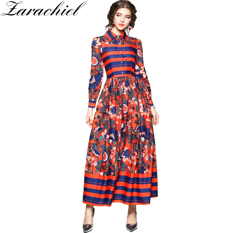 Ethnic Style Striped Flower Print Floral Maxi Dress 2018 Spring Women Long Sleeve Turn Down Collar Gown Evening Party Long Dress
Ethnic Style Striped Flower Print Floral Maxi Dress 2018 Spring Women Long Sleeve Turn Down Collar Gown Evening Party Long Dress
