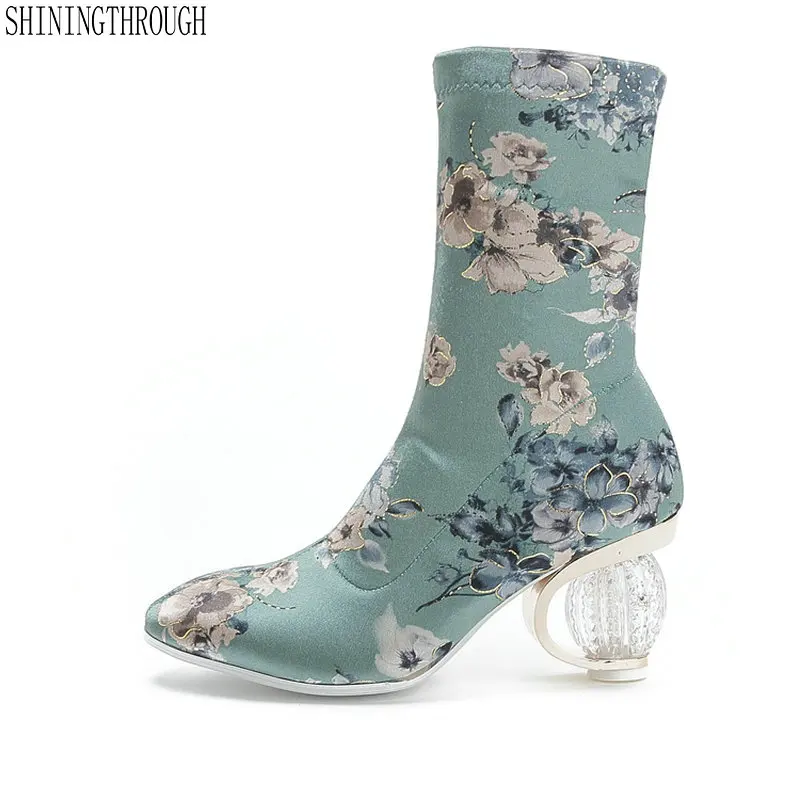 Silk flower Women ankle Boots High Heels Autumn Winter Long Party Shoes Woman Tight High Dancing Boots large size 34-43
Silk flower Women ankle Boots High Heels Autumn Winter Long Party Shoes Woman Tight High Dancing Boots large size 34-43