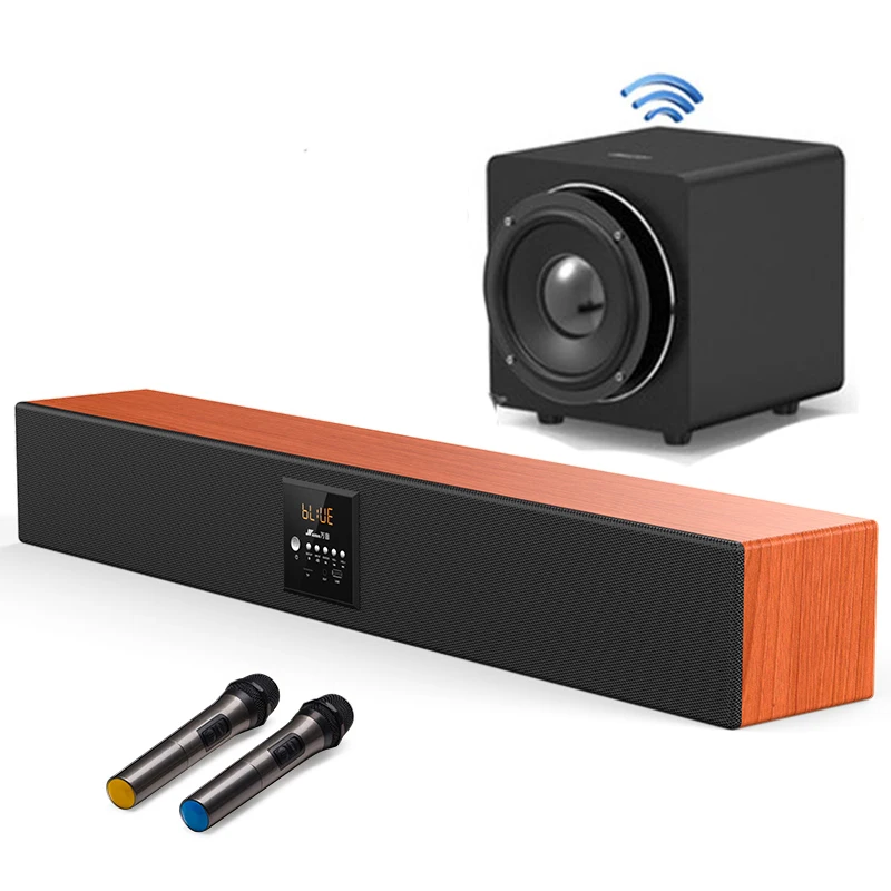 KTV Home Theater System Karaoke 5.1 Bluetooth Wooden TV Soundbar with Subwoofer Wireless 3D Virtual Speaker Sound Computer Phone
KTV Home Theater System Karaoke 5.1 Bluetooth Wooden TV Soundbar with Subwoofer Wireless 3D Virtual Speaker Sound Computer Phone