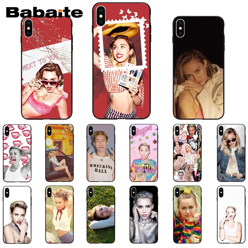 Babaite Miley Cyrus мягкий резиновый черный чехол для телефона iPhone 5 5Sx 6 7 7plus 8 8Plus X XS MAX XR 11