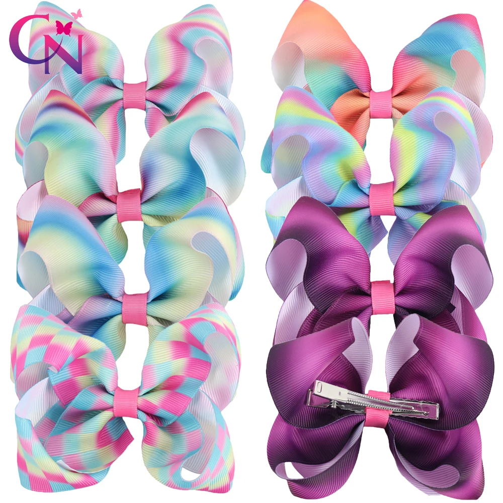 7 Pieces/lot 4" Rainbow Hair Bows With Clips For Kids Girls Handmade Boutique Printed Ribbon Bows Hairgrips Hair Accessories
7 Pieces/lot 4" Rainbow Hair Bows With Clips For Kids Girls Handmade Boutique Printed Ribbon Bows Hairgrips Hair Accessories