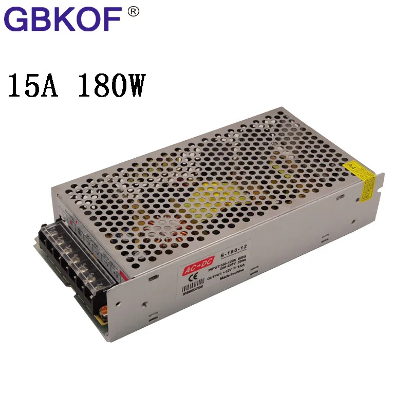 Бесплатная доставка AC110V 220V DC 12V 24V 15A 180W Трансформатор переключатель питания