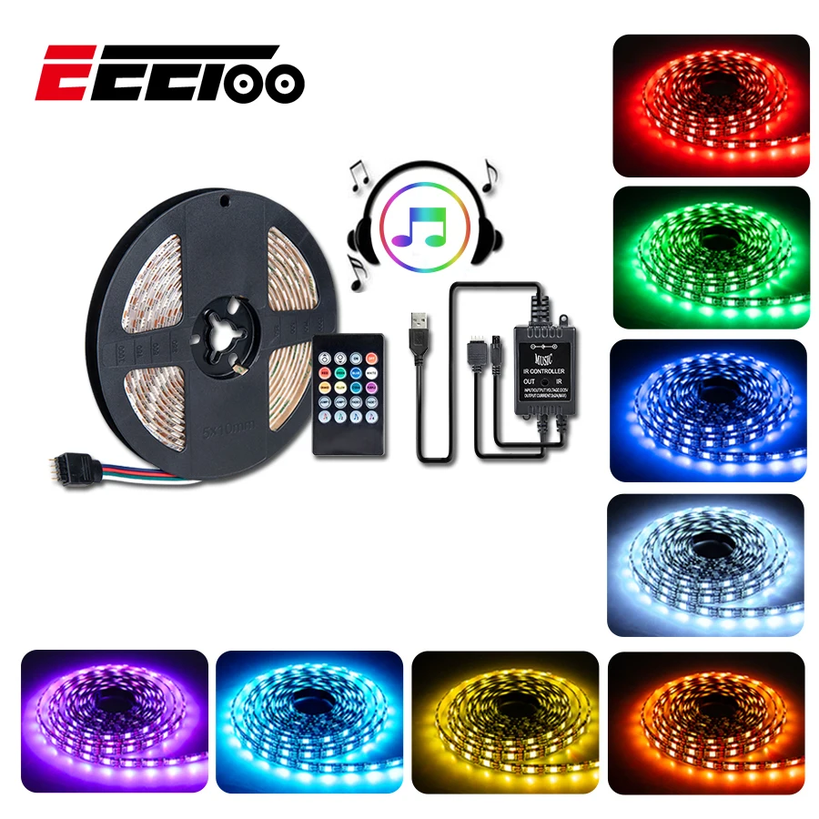 USB LED Night Light with Music Controller 20 Key IR Remote RGB USB Lamp IP65/ IP20 50CM 1M 2M 3M Night Lights LED for Bedroom
USB LED Night Light with Music Controller 20 Key IR Remote RGB USB Lamp IP65/ IP20 50CM 1M 2M 3M Night Lights LED for Bedroom
