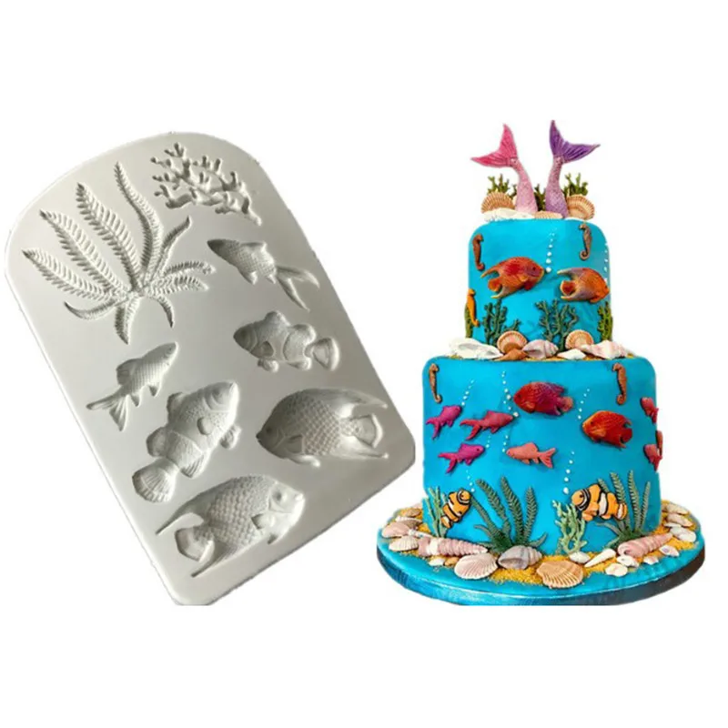 TTLIFE 1pcs Fish Seaweed Silicone Mold DIY Cake Border Fondant Cake Decorating Tools Sea Coral Cupcake Chocolate Moulds
TTLIFE 1pcs Fish Seaweed Silicone Mold DIY Cake Border Fondant Cake Decorating Tools Sea Coral Cupcake Chocolate Moulds