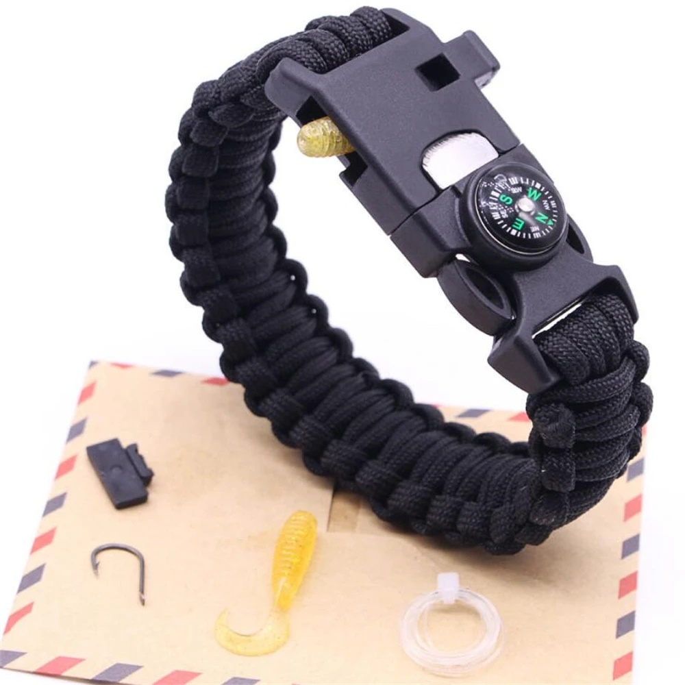 Outdoor Paracord Survival Bracelets for Men Camping Multifunctional Umbrella Rope Fishing Charm Bracelets Bangles Jewelry 2018
Outdoor Paracord Survival Bracelets for Men Camping Multifunctional Umbrella Rope Fishing Charm Bracelets Bangles Jewelry 2018