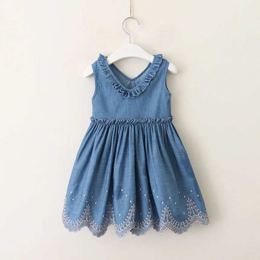 Toddler Girls Denim Dress Embroidery Princess Dress V-neck Sleeveless New Summer Jeans Sundress Vestidos Kids Clothing Z490
Toddler Girls Denim Dress Embroidery Princess Dress V-neck Sleeveless New Summer Jeans Sundress Vestidos Kids Clothing Z490