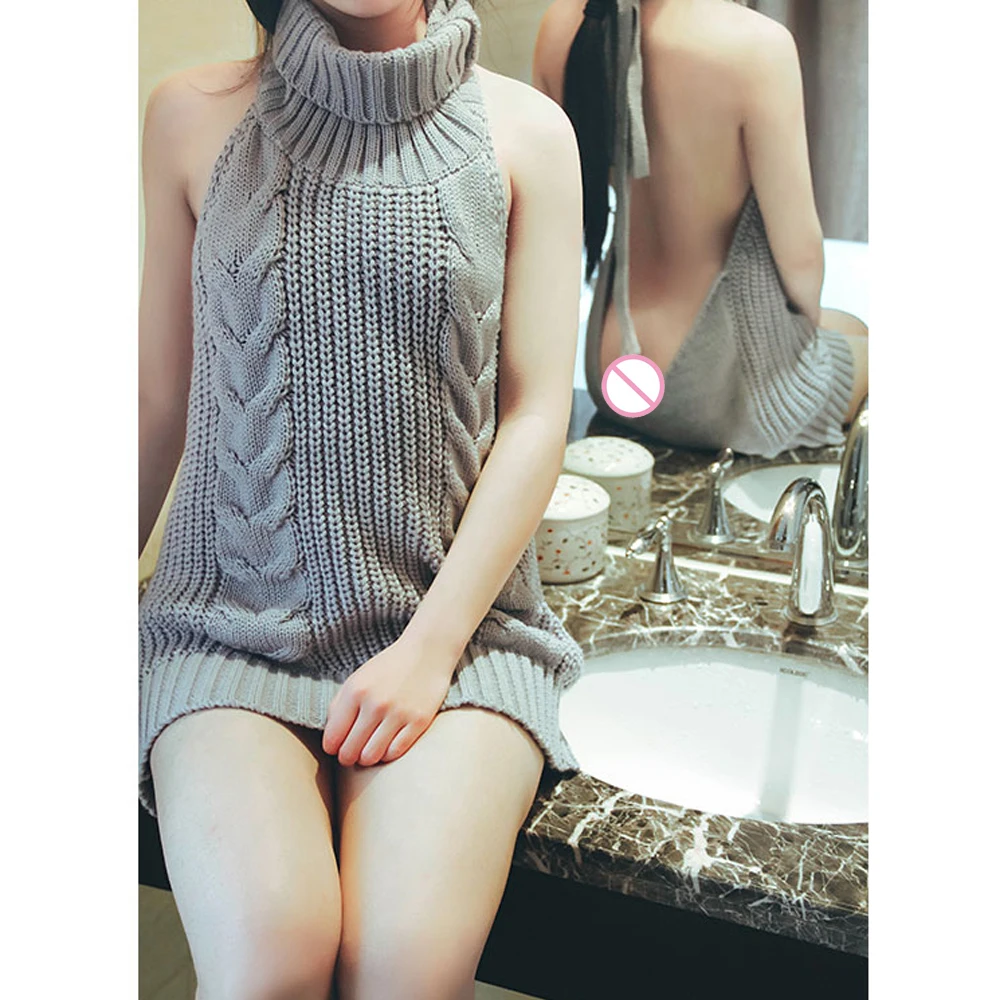 New Sexy Cosplay Reversible Turtleneck Sleeveless Long Virgin Killer Sweater Japanes Knitted Sexy Backless Sweater FX38
New Sexy Cosplay Reversible Turtleneck Sleeveless Long Virgin Killer Sweater Japanes Knitted Sexy Backless Sweater FX38