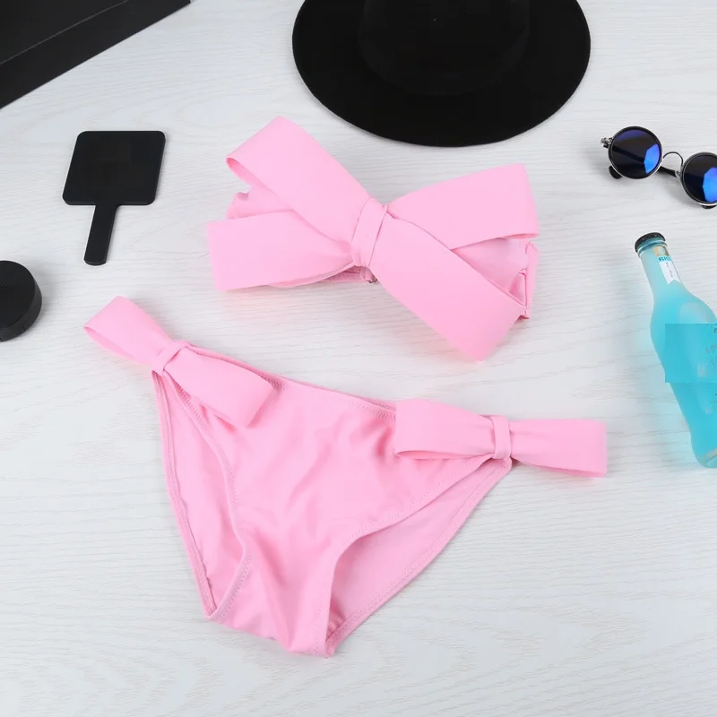 Two Pieces Women Sweety Swimwear Solid Brazilian Bikini Big Bow Bandeau Beach Wear Halter Swimsuit Three Pieces Push Up Bikinis
Two Pieces Women Sweety Swimwear Solid Brazilian Bikini Big Bow Bandeau Beach Wear Halter Swimsuit Three Pieces Push Up Bikinis