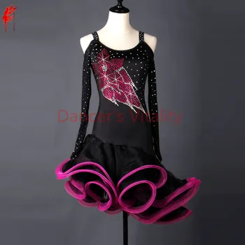 

Girls latin dancing clothing spandex long sleeves latin dance dress for women latin dance stones dress dancer's dance clothes