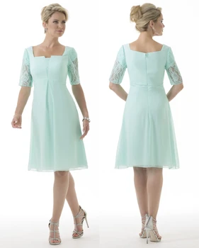 Mint Lace Chiffon 2019 Short Modest Bridesmaid Dresses With Hafl Sleeves Simple A-line Knee Length Beach Bridesmaids Gowns New
Mint Lace Chiffon 2019 Short Modest Bridesmaid Dresses With Hafl Sleeves Simple A-line Knee Length Beach Bridesmaids Gowns New