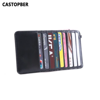 

Credit ID Card Holder Men Wallet Slim Cow Genuine Leather 18 Card Slots For Men Business Card Holders Famous Brand High Quality