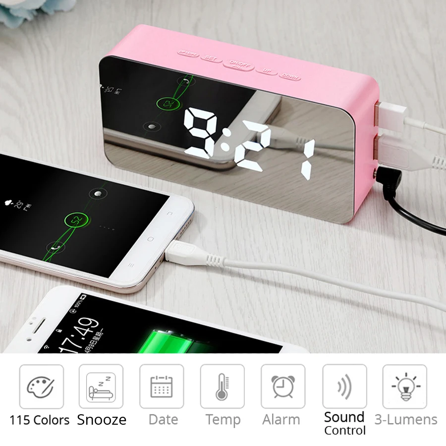 Digital Time Alarm Clock LED Clock With 115 Colors Remote Control Digital Watch Night Light Snooze Magic Desktop Table Clock
Digital Time Alarm Clock LED Clock With 115 Colors Remote Control Digital Watch Night Light Snooze Magic Desktop Table Clock