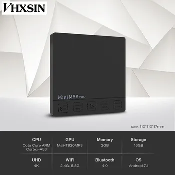 VHXSIN Mini M8S PRO 50pcs Smart TV Box Amlogic S912 Octa Core Set-Top Box Android 7.1 BT 2G RAM MEDIA PLAYER
VHXSIN Mini M8S PRO 50pcs Smart TV Box Amlogic S912 Octa Core Set-Top Box Android 7.1 BT 2G RAM MEDIA PLAYER