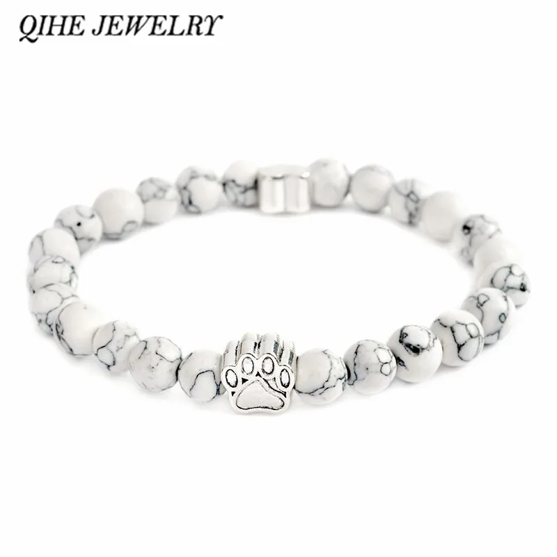 QIHE JEWELRY Tiny Anitique Silver Paw Charm Stone Bracelet Pet Memorial Cat Dog Lovers Jewelry For Men Women Unisex
QIHE JEWELRY Tiny Anitique Silver Paw Charm Stone Bracelet Pet Memorial Cat Dog Lovers Jewelry For Men Women Unisex
