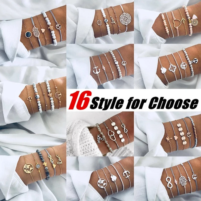 Elegant Infinity Heart Anchor Multilayer Bracelet Set Charm Women Braided Rope Pineapple Flower Bangles
Elegant Infinity Heart Anchor Multilayer Bracelet Set Charm Women Braided Rope Pineapple Flower Bangles