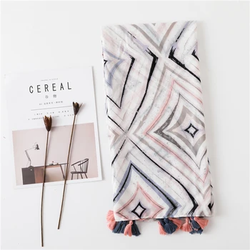 Silver geometric scarf women cotton and hemp spring and summer sun protection shawl tassel scarf a long style of matching shawl
Silver geometric scarf women cotton and hemp spring and summer sun protection shawl tassel scarf a long style of matching shawl