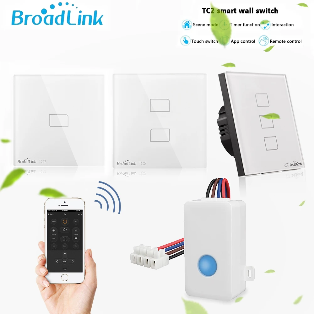 Broadlink Smart Home SC1 TC2 WiFi Switch 1 2 3 Gang EU Light Switch Touch Panel WiFi Remote Control Work with Alexa Google Home
Broadlink Smart Home SC1 TC2 WiFi Switch 1 2 3 Gang EU Light Switch Touch Panel WiFi Remote Control Work with Alexa Google Home