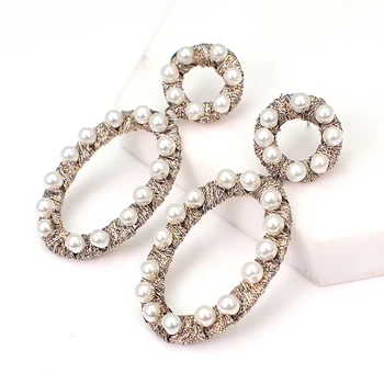 MANILAI Imitation Pearl Dangle Earrings Fashion Silk Thread Wrap Alloy Statement Earrings For Women Charm Jewelry Accessories 
MANILAI Imitation Pearl Dangle Earrings Fashion Silk Thread Wrap Alloy Statement Earrings For Women Charm Jewelry Accessories