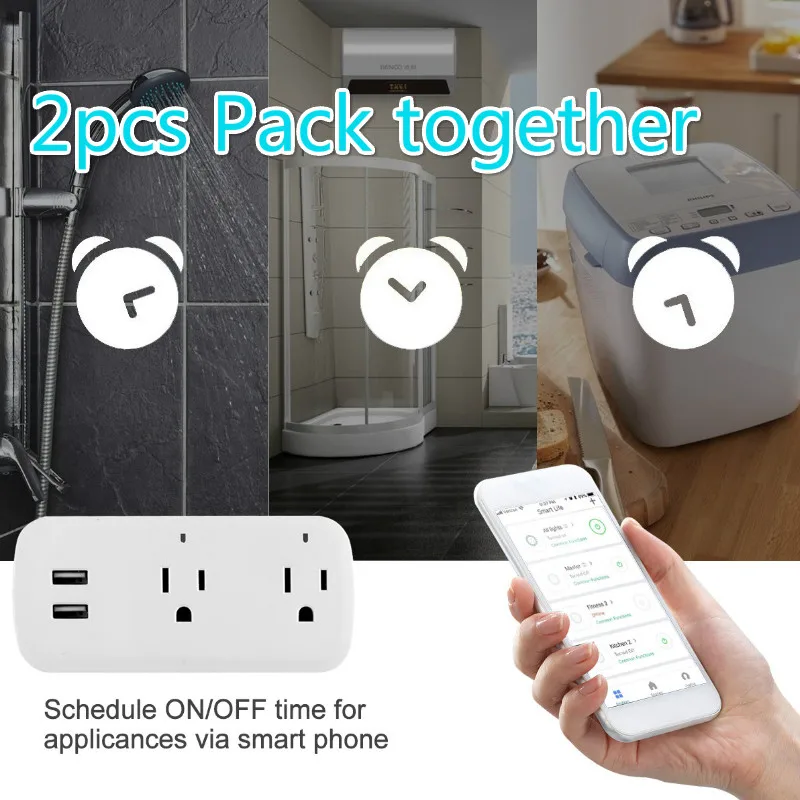 2pcs pack Smart Wifi Power Strip Surge Protector Multiple Power Sockets Voice Control for Amazon Echo Alexa's Google Home Timer
2pcs pack Smart Wifi Power Strip Surge Protector Multiple Power Sockets Voice Control for Amazon Echo Alexa's Google Home Timer