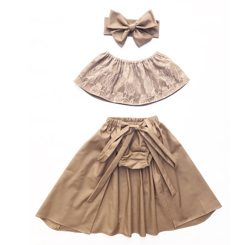 2019 Summer Sleeveless Solid Lace Tops Briefs Dress Headband 4PCS Outfits Costume Clothing Toddler Kids Baby Girls Clothes Set
2019 Summer Sleeveless Solid Lace Tops Briefs Dress Headband 4PCS Outfits Costume Clothing Toddler Kids Baby Girls Clothes Set
