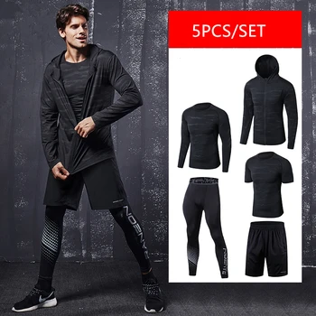 Quick Dry Running Set Men Soccer Basketball Tights Clothes Compression 5 pcs/set Sports Suit Gym Jogging Training Set Sportswear
Quick Dry Running Set Men Soccer Basketball Tights Clothes Compression 5 pcs/set Sports Suit Gym Jogging Training Set Sportswear