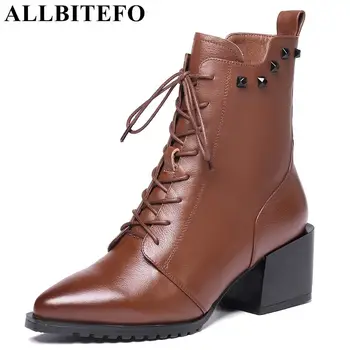 ALLBITEFO size:34-42 genuine leather thick heel women boots fashion brand high heels ankle boots women girls shoes bota de neve
ALLBITEFO size:34-42 genuine leather thick heel women boots fashion brand high heels ankle boots women girls shoes bota de neve