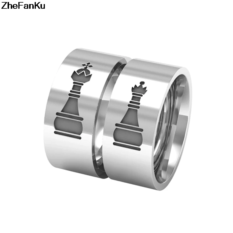 King Queen Chess pattern Titanium Steel Men Women Couple Rings For Valentine's Day Gifts Hollow Rings
King Queen Chess pattern Titanium Steel Men Women Couple Rings For Valentine's Day Gifts Hollow Rings