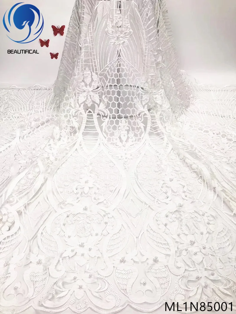 BEAUTIFICAL white lace fabrics Laser cut jacquard fabric with beads New arrival embroidery sequins net lace fabric ML1N850
BEAUTIFICAL white lace fabrics Laser cut jacquard fabric with beads New arrival embroidery sequins net lace fabric ML1N850