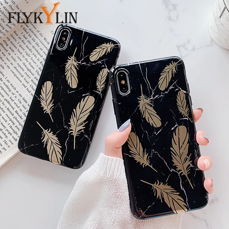FLYKYLIN Gold Feather Black Marble Case For iphone 6 S 7 8 Plus XS Max Cover For Huawei P30 Pro P20 Lite Soft IMD Silicone Coque
FLYKYLIN Gold Feather Black Marble Case For iphone 6 S 7 8 Plus XS Max Cover For Huawei P30 Pro P20 Lite Soft IMD Silicone Coque