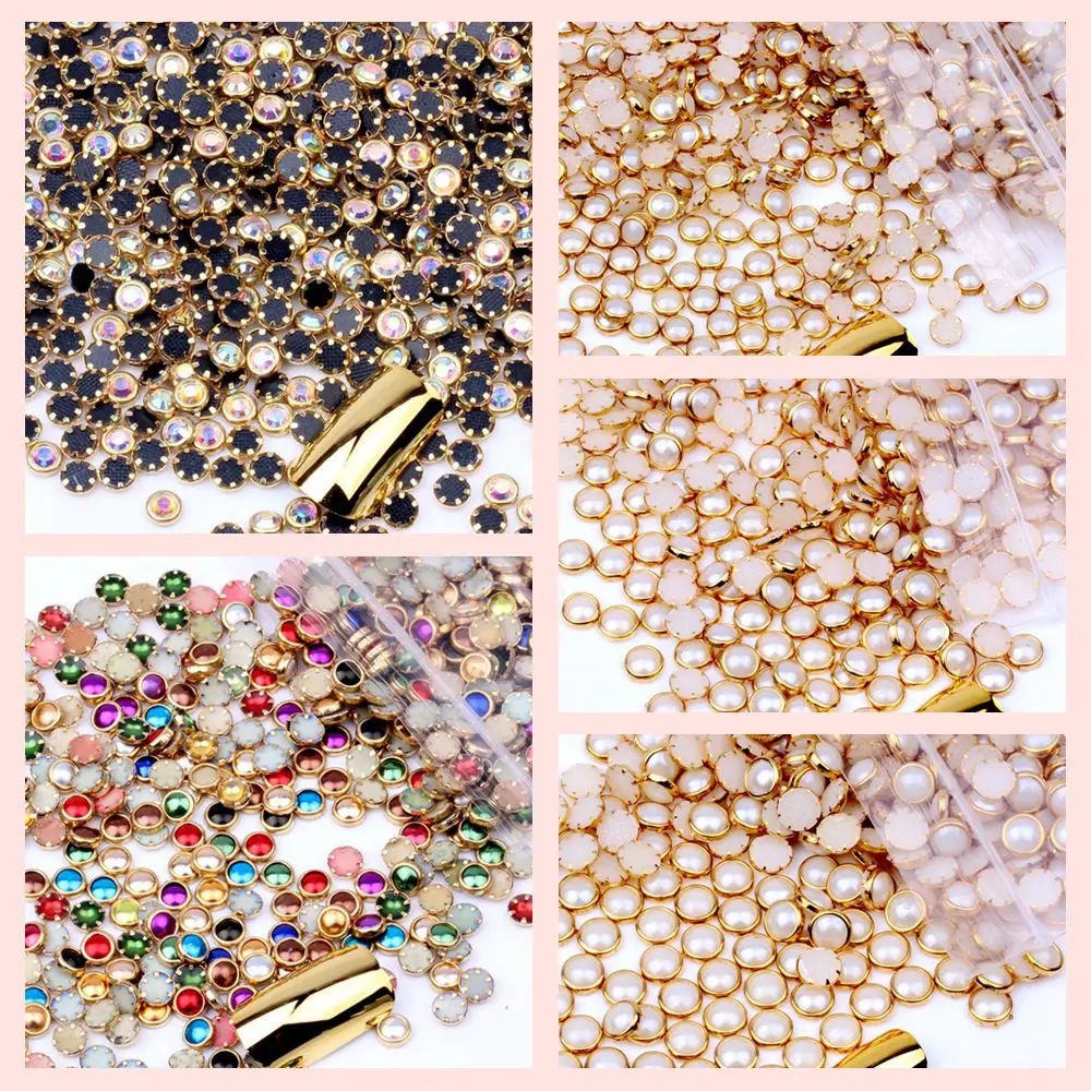 4-6mm 100Pcs Colorful Half Round Pearls Metal frame Rhinestone DIY Nail Art Nail Beads Beauty Decoration Glitter Nail sticker
4-6mm 100Pcs Colorful Half Round Pearls Metal frame Rhinestone DIY Nail Art Nail Beads Beauty Decoration Glitter Nail sticker