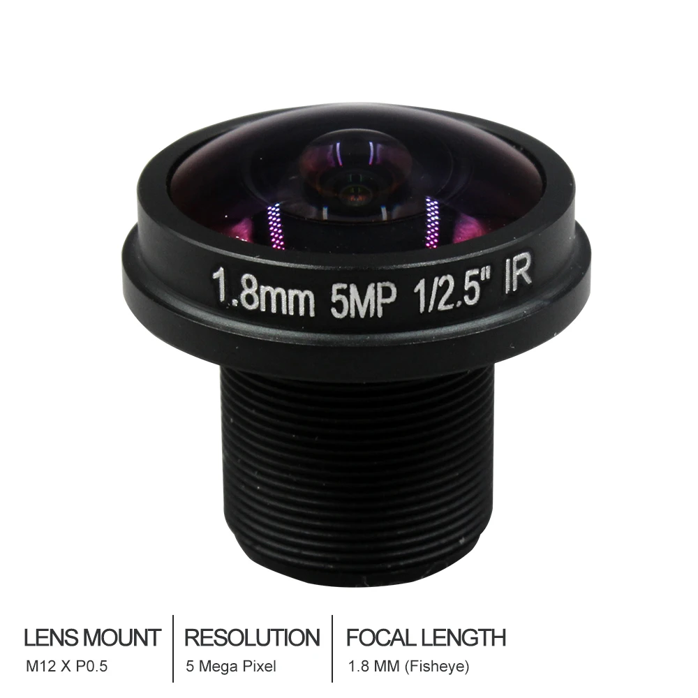 CCTV Lens 5MP 1.8mm Fisheye Lens M12 180 degree Wide Viewing Angle F2.0 1/2.5" For HD IP Camera Wholesale
CCTV Lens 5MP 1.8mm Fisheye Lens M12 180 degree Wide Viewing Angle F2.0 1/2.5" For HD IP Camera Wholesale
