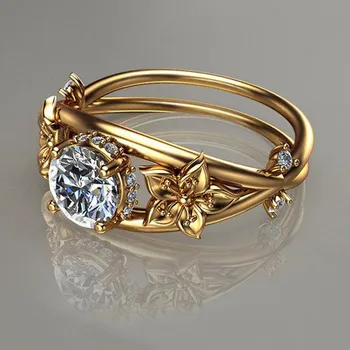 Florescence-Flower Hollow Rhinestone Ring Creative Flower Jewelry Noble Gold Color Ornament Woman Decoration
Florescence-Flower Hollow Rhinestone Ring Creative Flower Jewelry Noble Gold Color Ornament Woman Decoration
