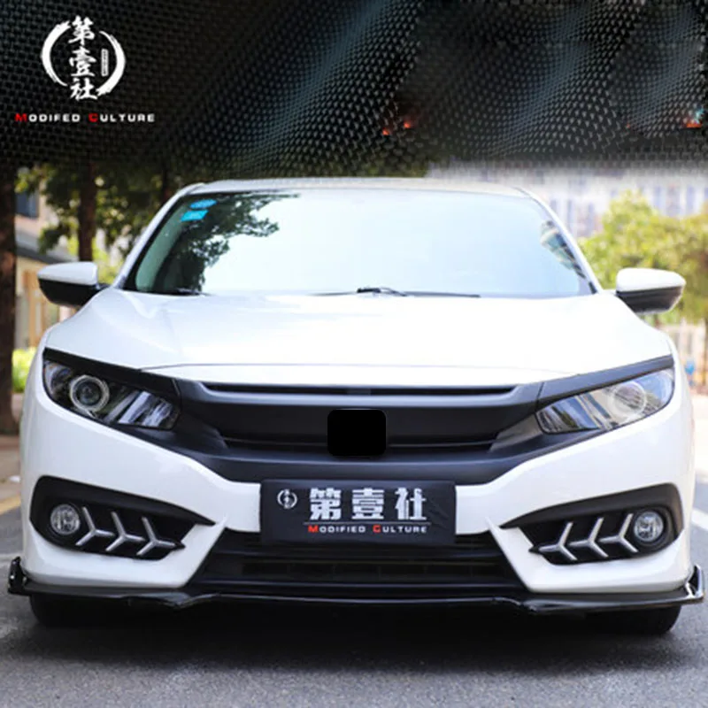 Черный углеродный автомобильный Стайлинг решетка SI передний гриль для Honda Civic 10