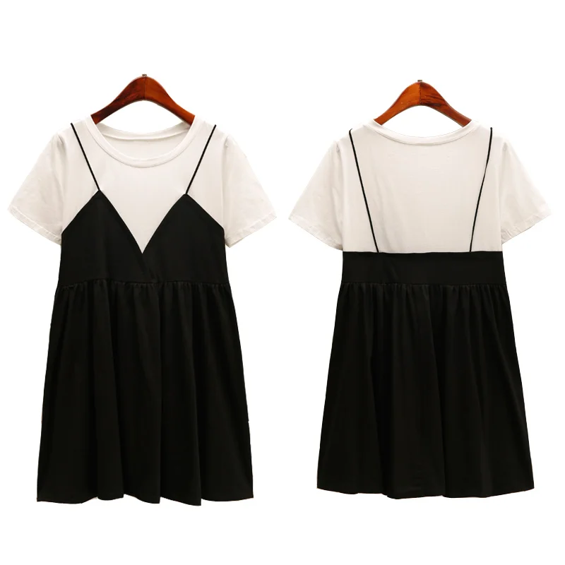 New Arrival Summer 2018 Korean Fashion Clothing Women Preppy Style Faux Two Piece Loose Plus Size L-5XL Cotton Short Dress 5312
New Arrival Summer 2018 Korean Fashion Clothing Women Preppy Style Faux Two Piece Loose Plus Size L-5XL Cotton Short Dress 5312