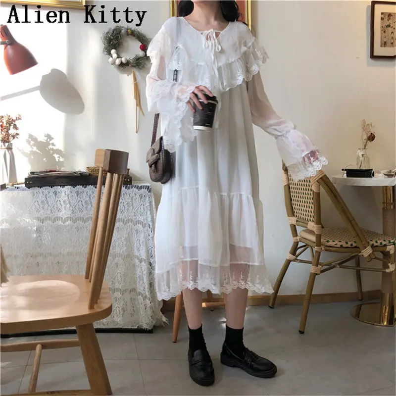 Alien Kitty 2019 Summer Flare Sleeves Loose Fresh Solid Lace New Style Sweet Free Empire Elegant Casual Mid-Calf Dress 2 Colors
Alien Kitty 2019 Summer Flare Sleeves Loose Fresh Solid Lace New Style Sweet Free Empire Elegant Casual Mid-Calf Dress 2 Colors