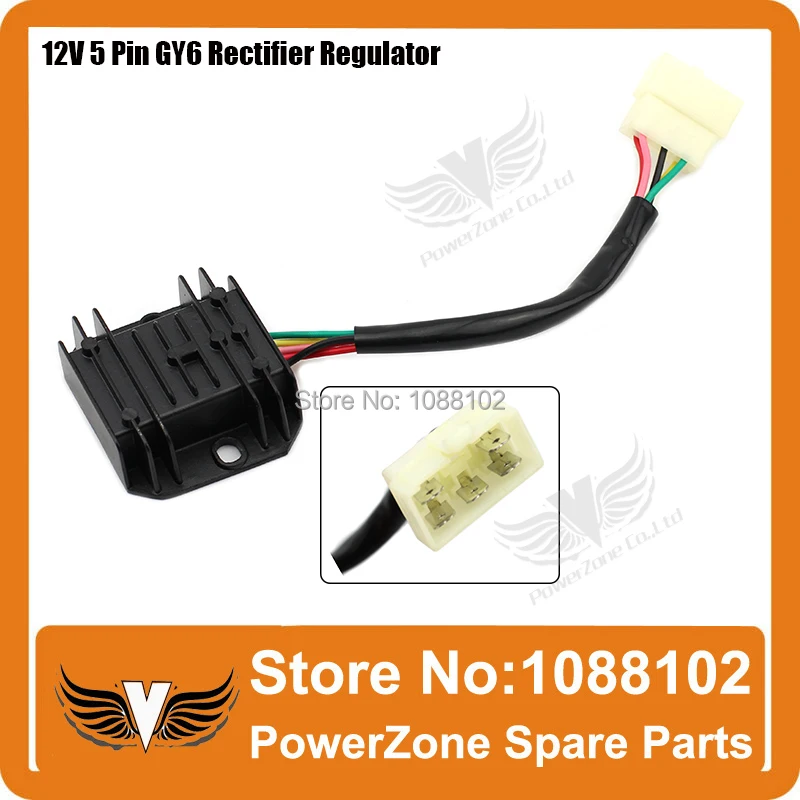 12V 5 Wires Cables Voltage Regulator Rectifier Fit GY6 50cc 125cc 150cc Bike Moped Scooter Motorcycle Free Shipping
12V 5 Wires Cables Voltage Regulator Rectifier Fit GY6 50cc 125cc 150cc Bike Moped Scooter Motorcycle Free Shipping