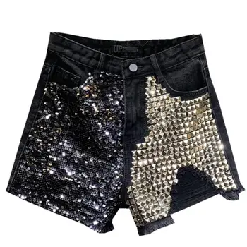 Irregular sequins denim shorts women 2020 summer spring women hole loose jeans short plus size 26-31
Irregular sequins denim shorts women 2020 summer spring women hole loose jeans short plus size 26-31