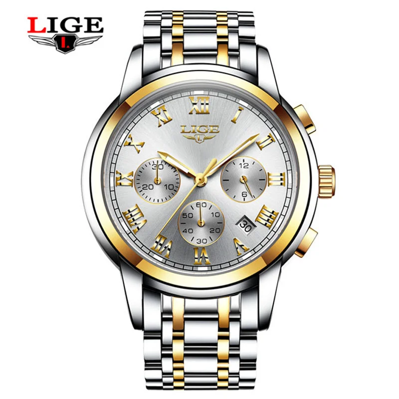 LIGE Men's Watches Top Brand Luxury Fashion Gold Business Quartz Watch Men Sport Full Steel Waterproof Wristwatch Relogio Man
LIGE Men's Watches Top Brand Luxury Fashion Gold Business Quartz Watch Men Sport Full Steel Waterproof Wristwatch Relogio Man