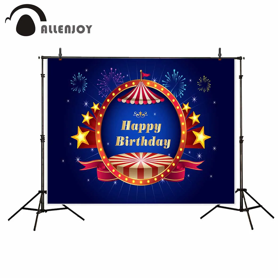 Allenjoy фон для фотосъемки голубой логотип цирк детский Фейерверк День рождения